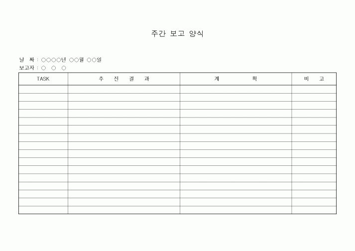 (세무/회계)주간 보고 양식