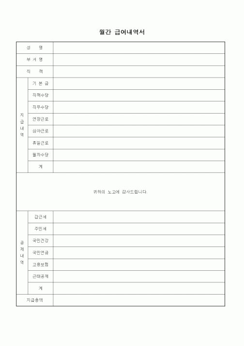 (인사/노무)월간급여내역서(2)