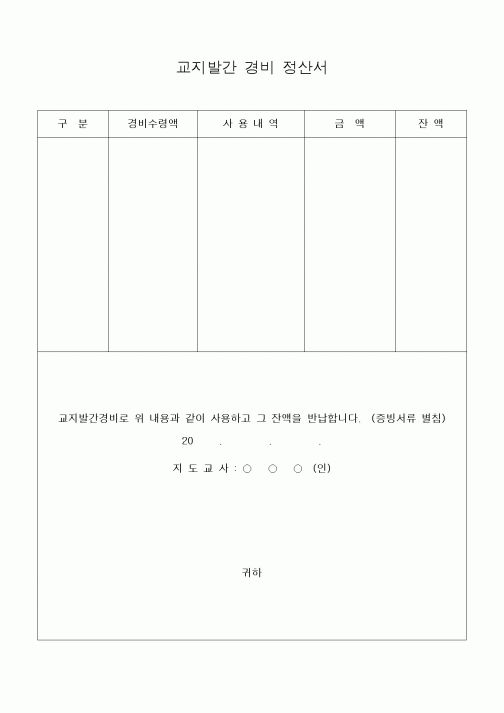 (세무/회계)교지발간 경비 정산서