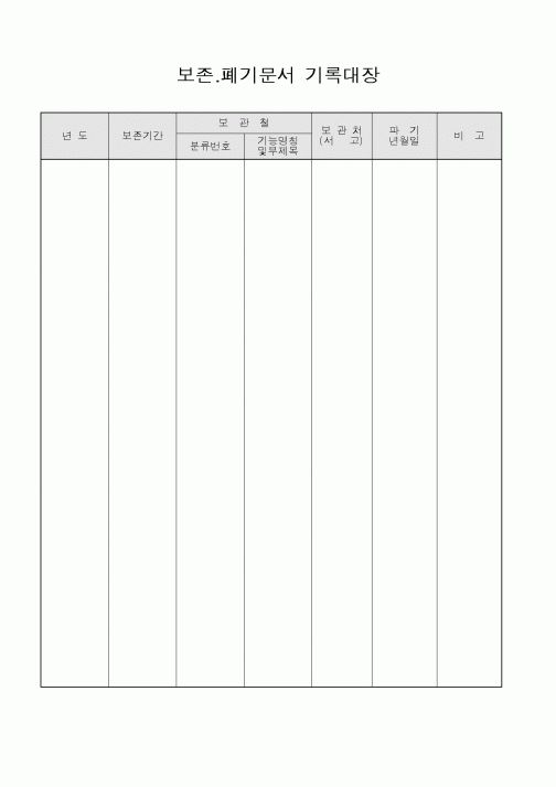 (총무)보존.폐기문서 기록대장