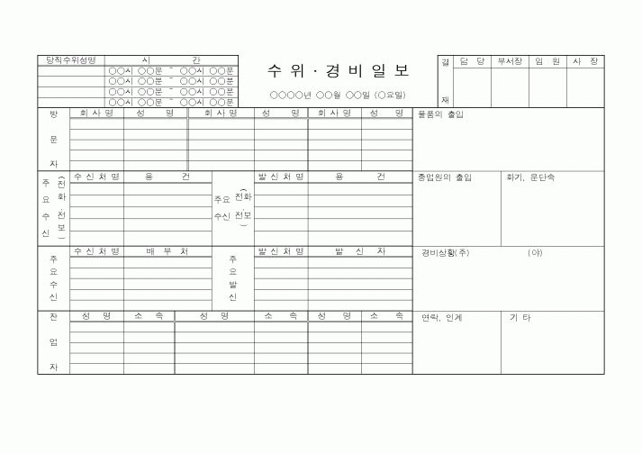 (총무)수위.경비일보