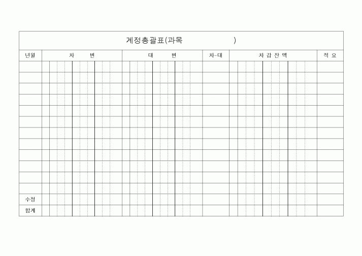 (세무/회계)계정총괄표(2)