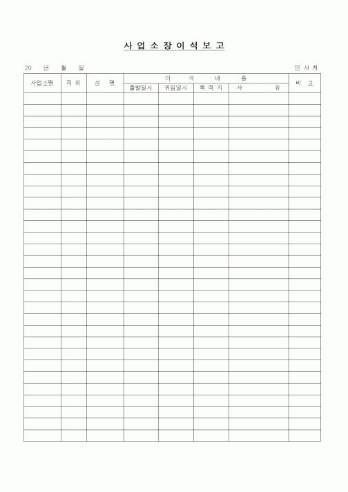 (인사/노무)사업소장 이석보고