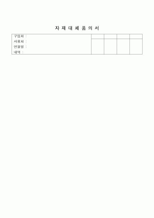 (구매/외주서식)자재대체품의서