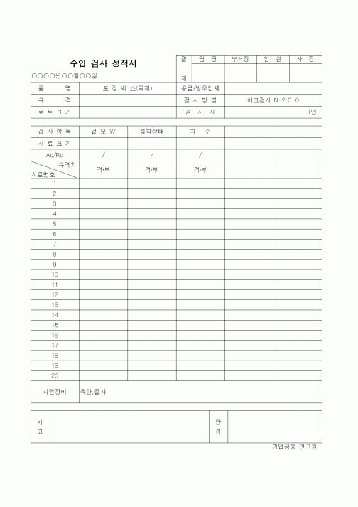 (제조/생산)수입검사성적서(2)-포장박스(목재)