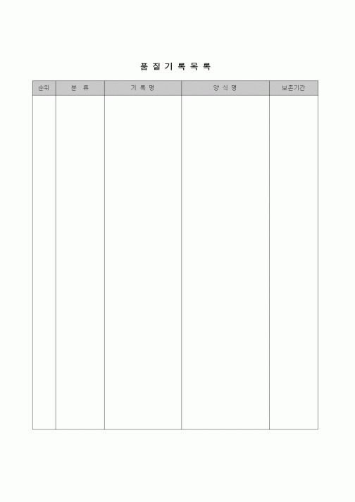 (제조/생산)품질기록목록