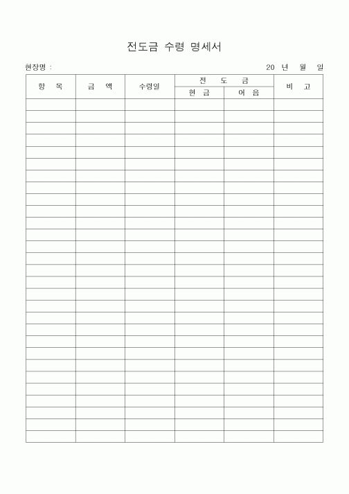 (공사예산/실행)전도금 수령 명세서3