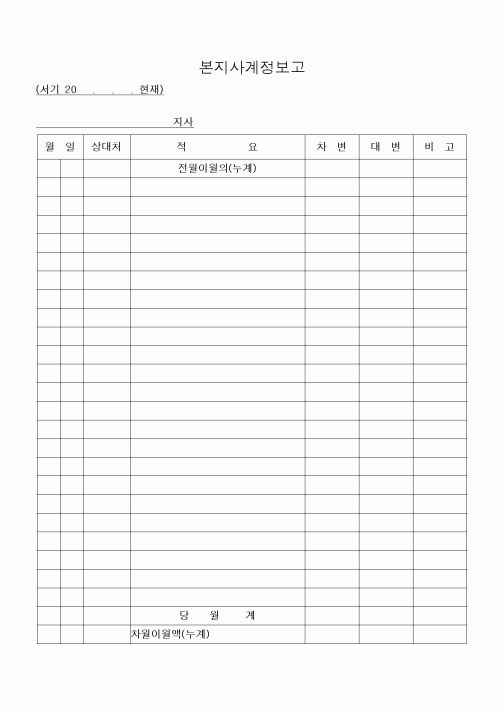 (공사예산/실행)본지사계정보고 