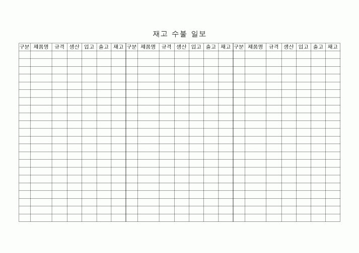 (공사예산/실행)재고 수불 일보