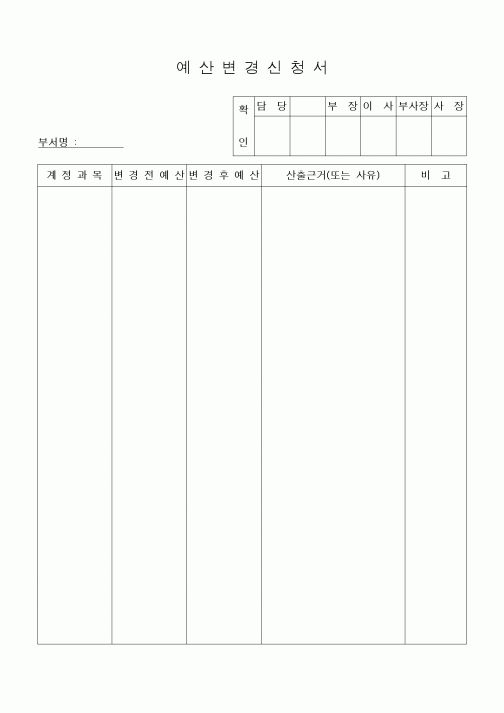 (시방서)예산변경신청서