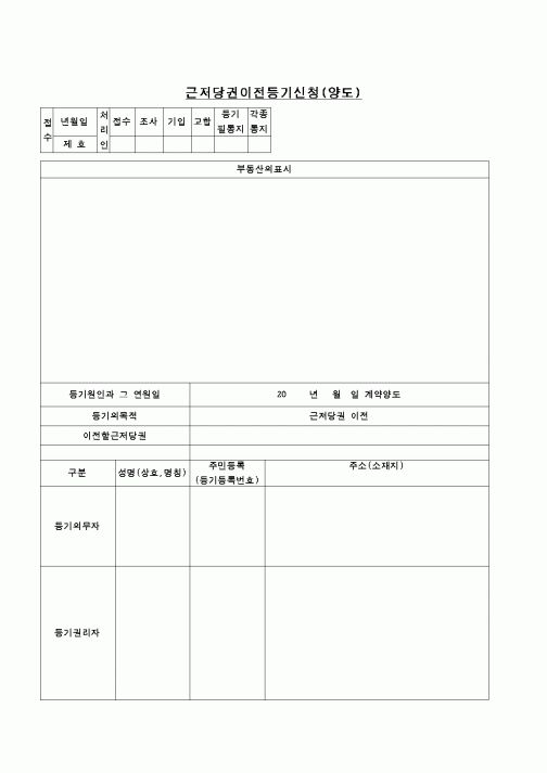 (민사소송)근저당권이전등기신청