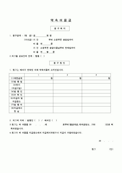 (민사소송)약속어음금