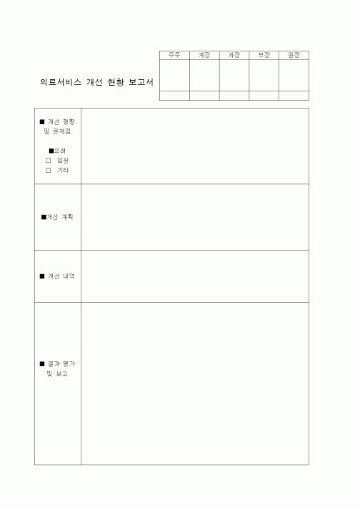 (기타)의료서비스 개선 현황 보고서1