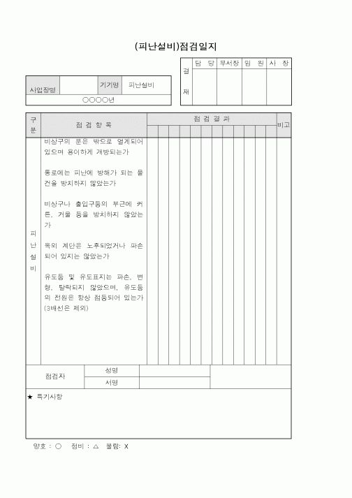 (총무)피난설비 점검일지
