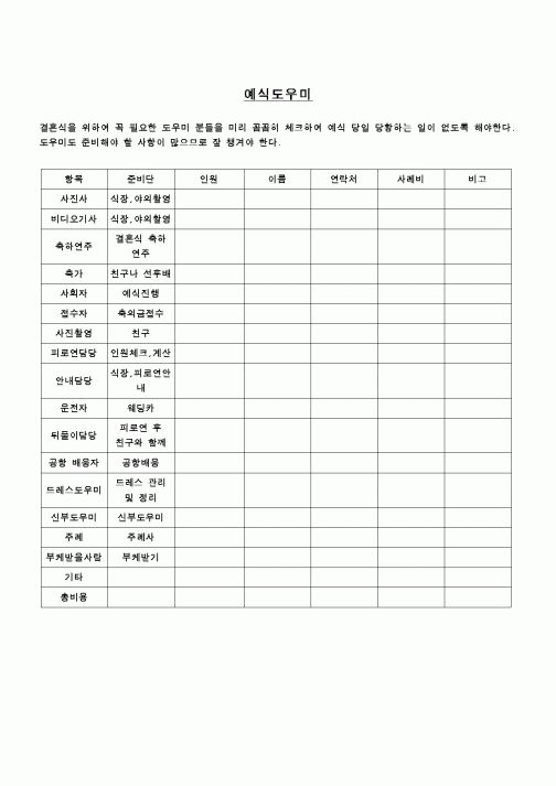 (혼인/이혼)예식진행도우미