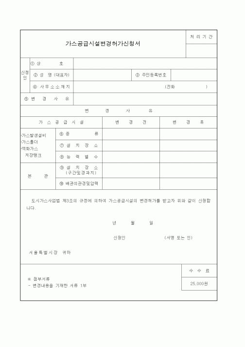 (생활민원)가스공급시설변경허가신청서.