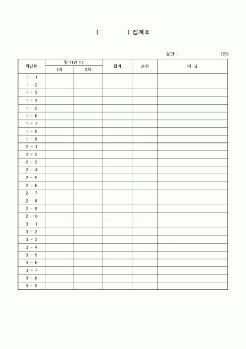 (중/고등학교)집계표