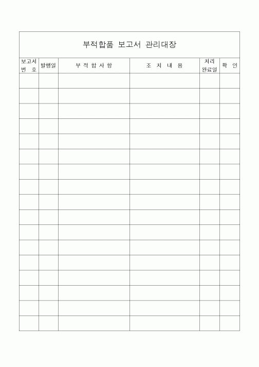 (기타건설)부적합품 보고서 관리대장