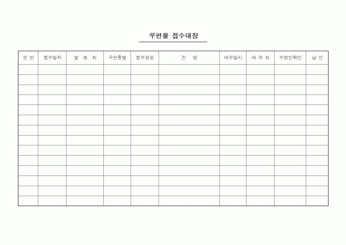 (총무)우편물 접수대장