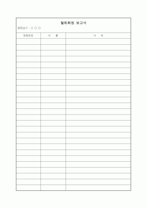 (학원설립/운영)탈퇴회원 보고서