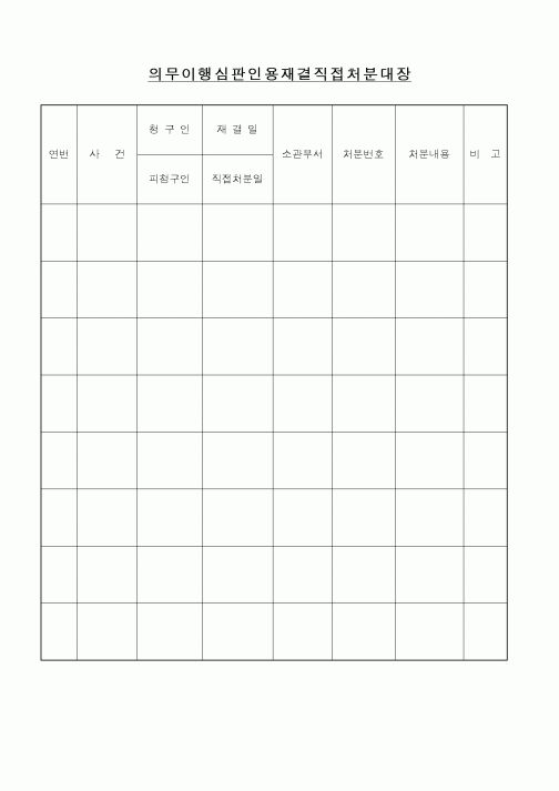 (행정소송)의무이행심판인용재결직접처분대장
