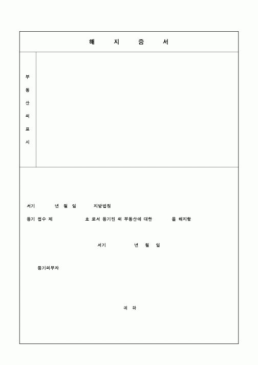 (기타)해지증서