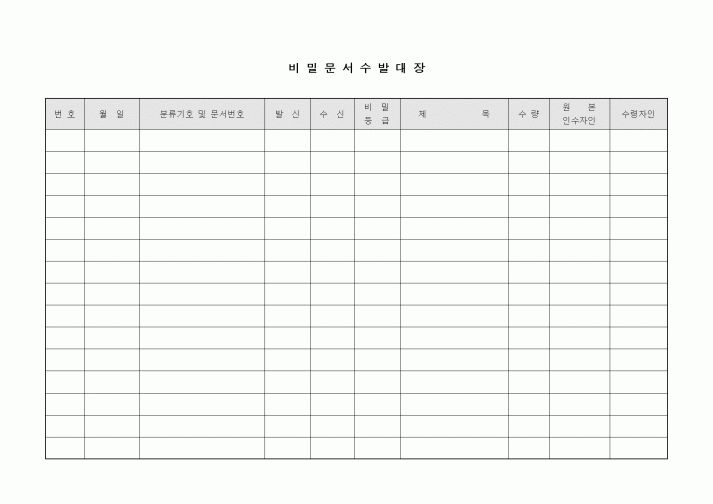 (기타)비밀문서수발대장