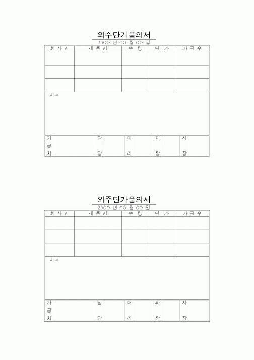 (기타)외주단가품의서