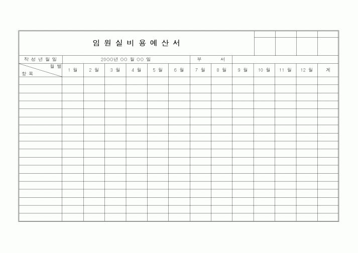 (기타)임원실비용예산서