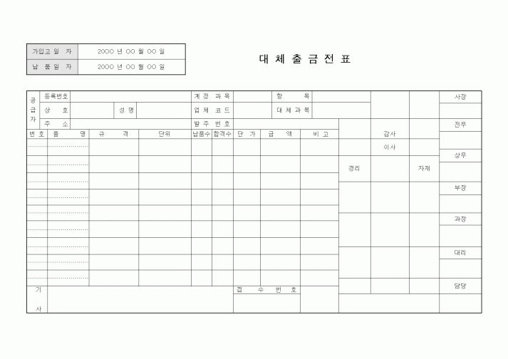 (기타)대체출금전표