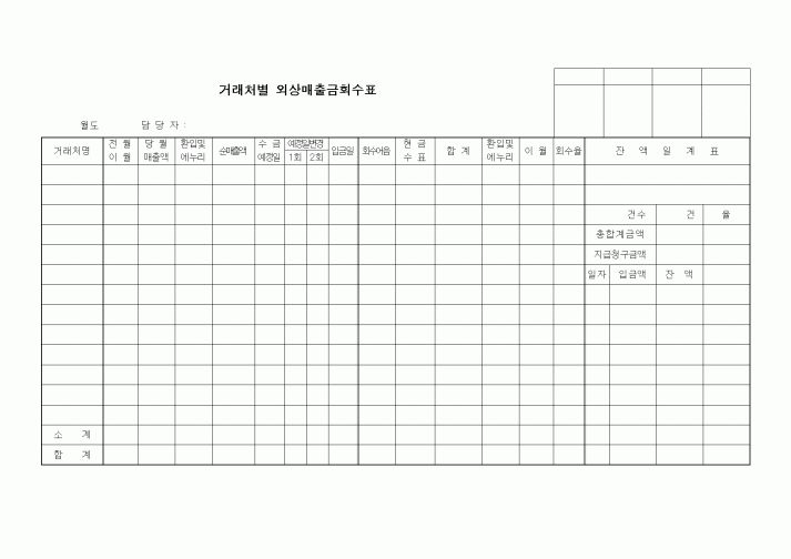 (경리)거래처별 외상매출금회수표1