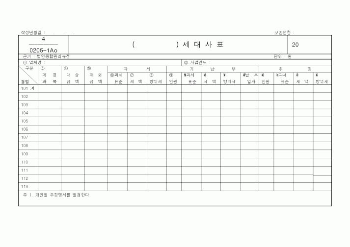 (기타)() 세대사표