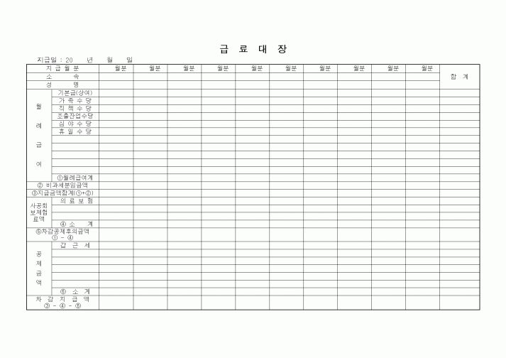 (인사/노무)급료대장