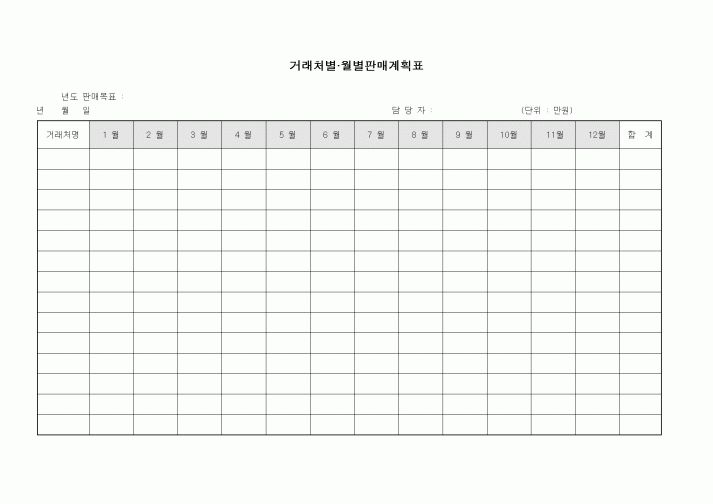 (영업)거래처별.월별판매계획표