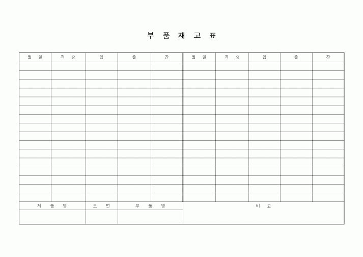 (기타)부품재고표