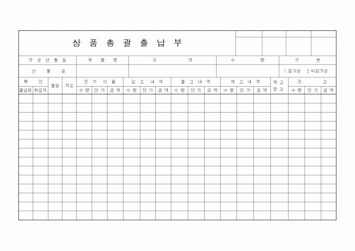 (생산/관리)상품총괄출납부1