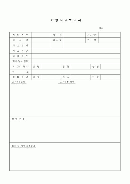 (기타)차량사고보고서