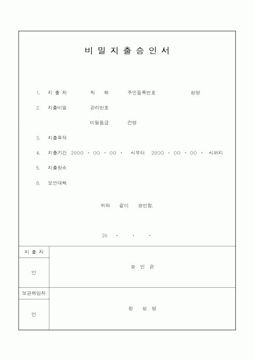 (기타)비밀지출승인서
