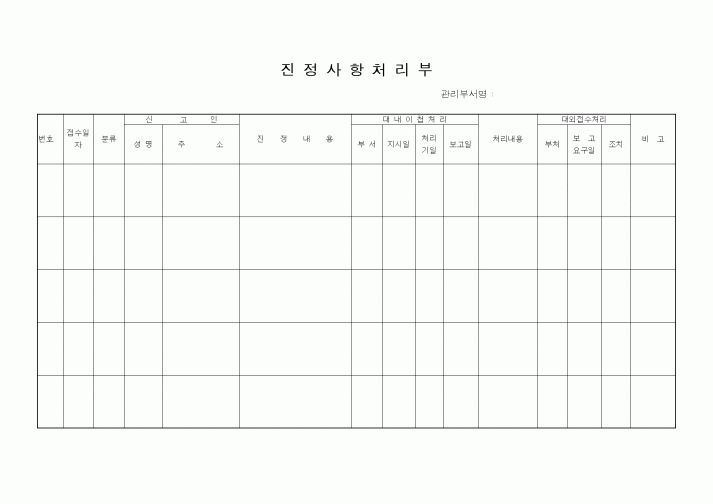 (기타)진정사항처리부