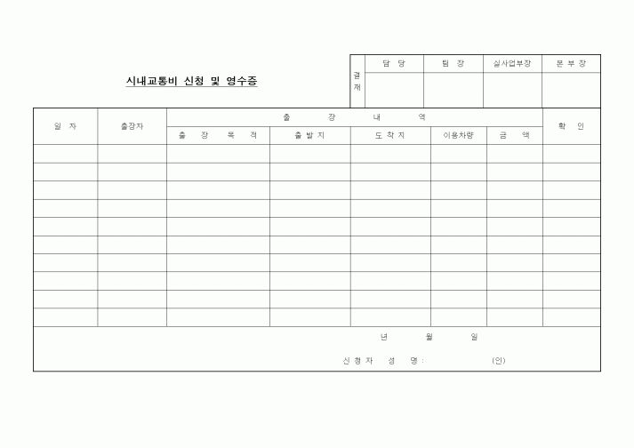 (기타)시내교통비 신청 및 영수증