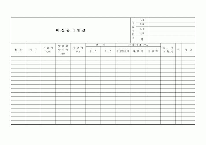 (세무/회계)예산관리대장2