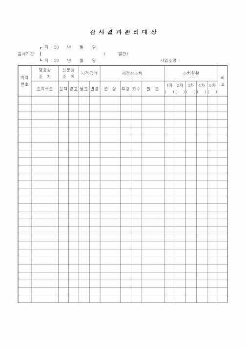 (총무)감사결과관리대장