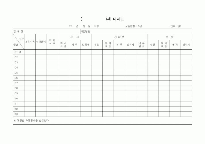 (경리)대사표