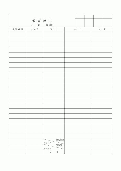 (은행/금융)현금일보