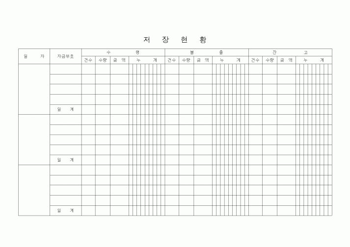 (생산/관리)저장현황