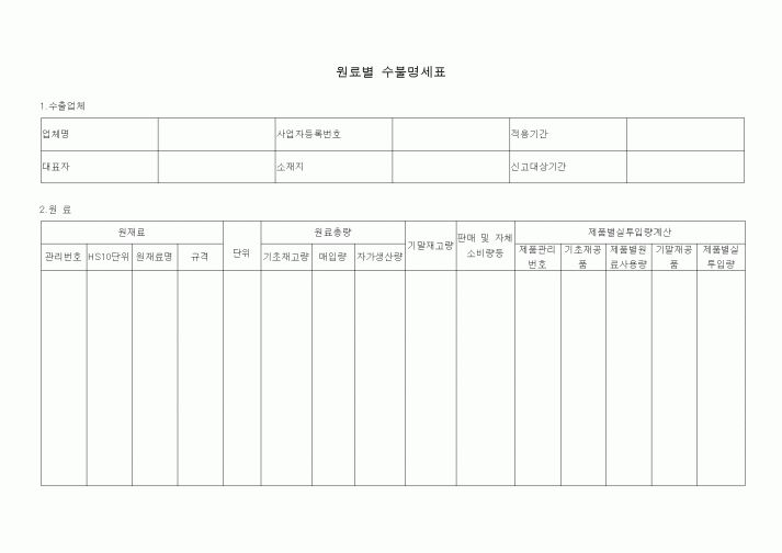 (총무)원료별 수불명세표