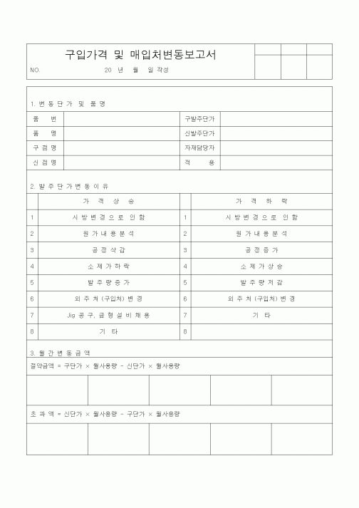 (기타)구입가격 및 매입처변동보고서