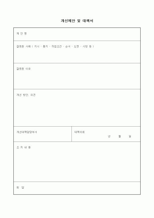 (경영)개선제안 및 대책서3