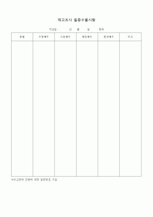 (총무)재고조사 필증수불사항1