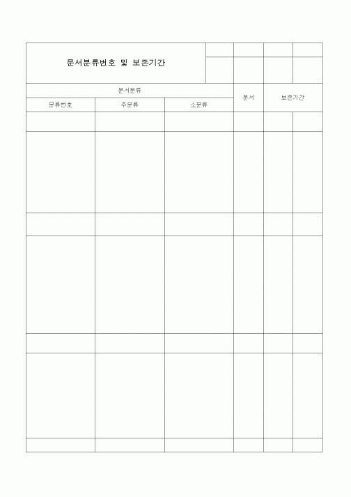 (총무)문서분류번호 및 보존기간2